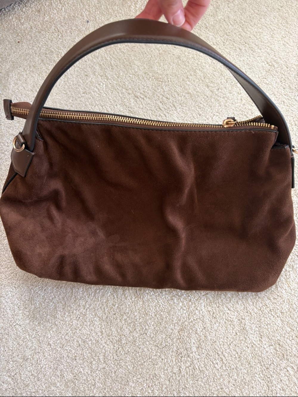 H & MClassic Brown Suede Shoulder Bag